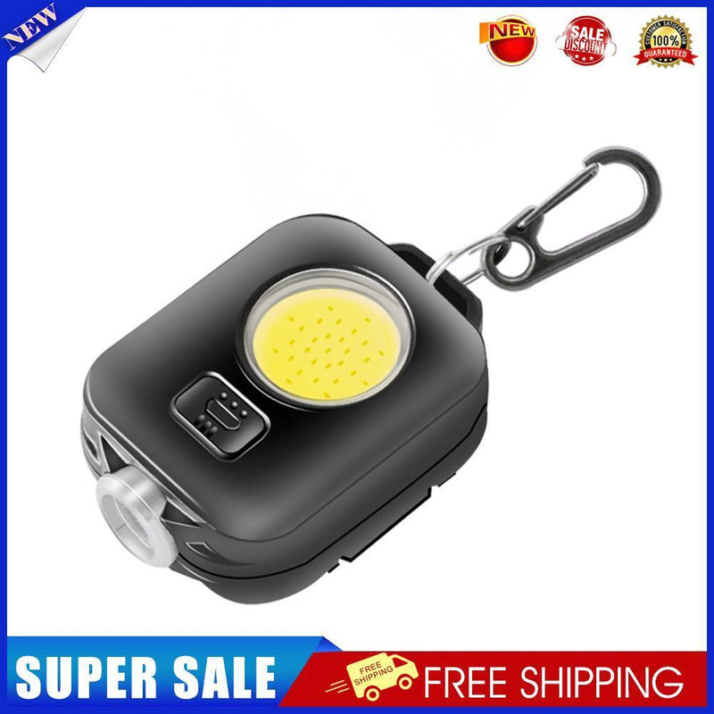 Emergency Work Lights Keychains Waterproof COB LED Flashlight Torch (Black)