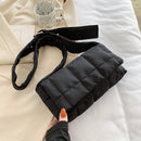 Women Nylon Cotton Padded Handbag Winter Warm Tote Bag Small Flap Tote Handbag
