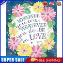 DIY Full Drill Round Rhinestone Drawing Letter Flower Painting Kit Room Decor
