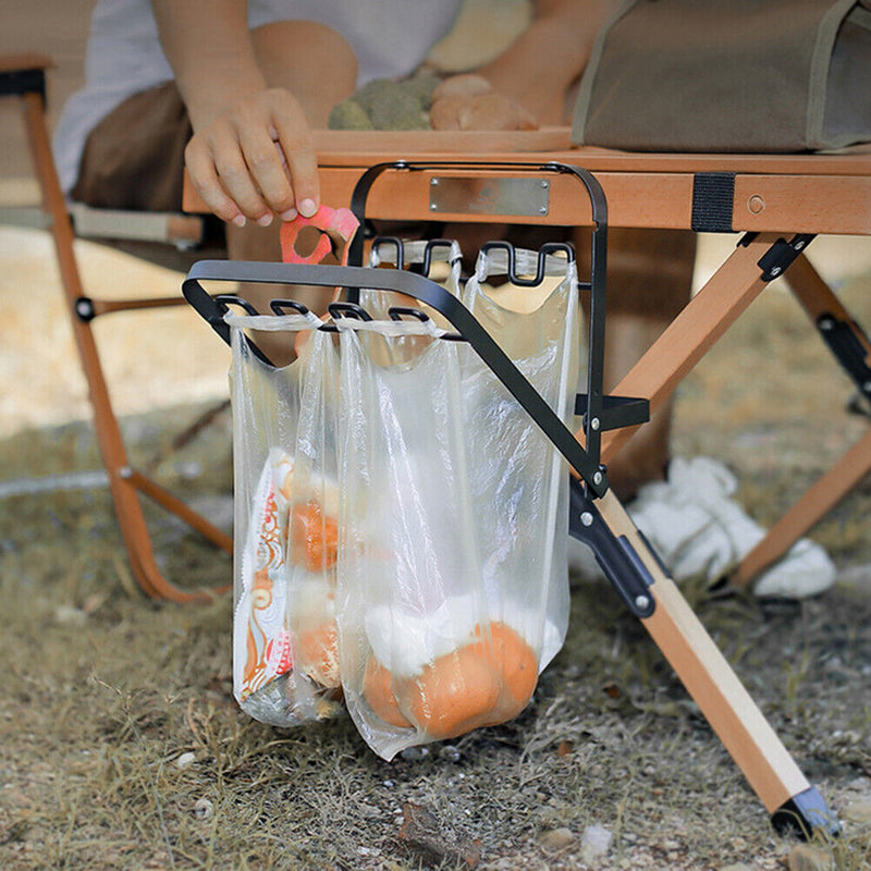 Portable Garbage Bag Holder Table Garbage Bag Holder for Camping Picnic Barbeque