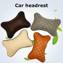 Car Styling Headrest Leather Seat Head Support Cushion Neck Pillows (Beige)