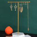 Jewelry Display Stand T-shape Earring Necklace Rack Tabletop Holder (White)