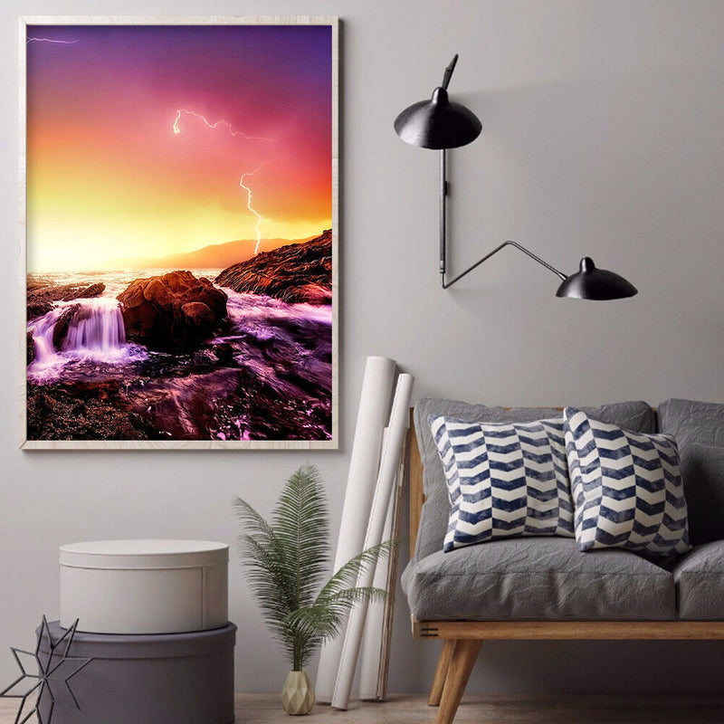 Full Drill Diamond Painting DIY Grand Thunder Rhinestone Picture Wall Home Decor