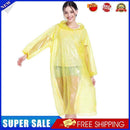Emergency Rain Poncho Waterproof Coat Cape Disposable for Camping (Yellow)