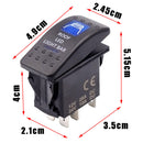 Dual Blue Backlit ROOF LED LIGHT BAR Rocker Switch 5 Pin for Boat Marine ATV UTV