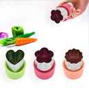 3pcs Fruit Vegetables Cutter Kitchen Gadgets Star Heart Rabbit Shape Cutting