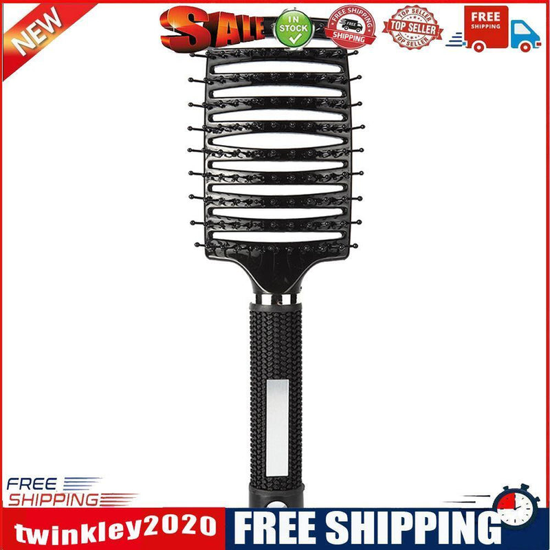 Hair Scalp Massage Comb Curly Detangle Hair Brush Hairdressing Tool (Black)