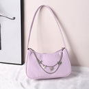 Women Butterfly Chain PU Shoulder Underarm Bags Fashion Solid Color Handbags