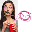 Novelty Eyeglasses Drinking Straw for Kids Birthday Party Supplies (Pink) Newly