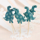 24pcs Dinosaur Cupcake Picks Animal Cake Cartoon Cupcake Stakes Card Birth