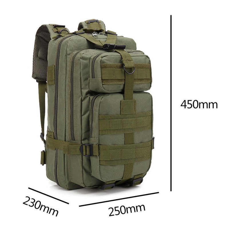30L Outdoor Sports Waterproof Backpacks Large Storage Rucksack (Army Green)