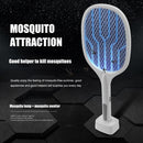 2 in 1 Electric Mosquito Swatter 2000mAh USB Fly Bug Zapper Racket Killer