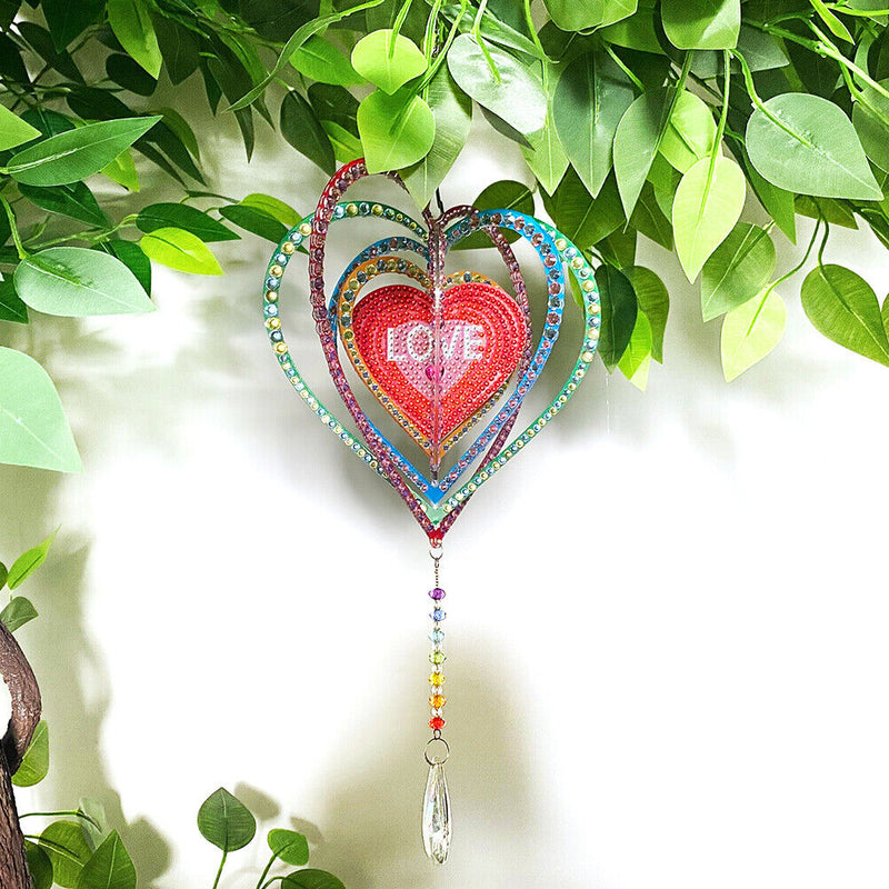 DIY Diamond Painting Double-sided Hanging Rotatable Wind Chime (GSP205) Newly