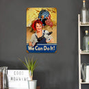 Retro Fighting Women Metal Plate Painting for Bar Pub Tin Plaques Wall Sign
