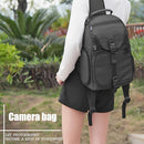 Waterproof Camera Storage Shoulder Crossbody Bag Carrying Backpack (Black)