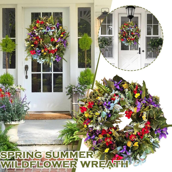 Wildflower Wreath Summer Spring Garland Flower Decor Ornaments Wedding Party: