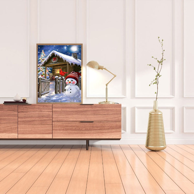 5D DIY Diamond Painting Christmas Snowman Kits Full Round Drill Wall Decor