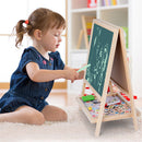 Children Drawing Painting Board Colorful Wood Bracket Double-Sided Folding