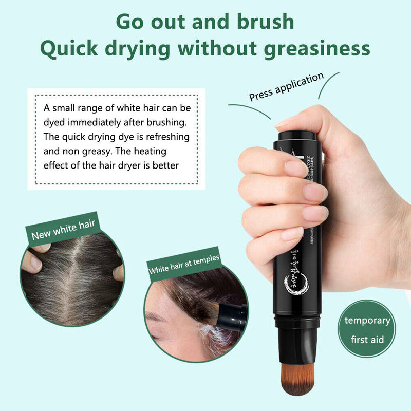 Disposable Hair Brush Brush Hair Dye Cover White Hair (Dark Brown)