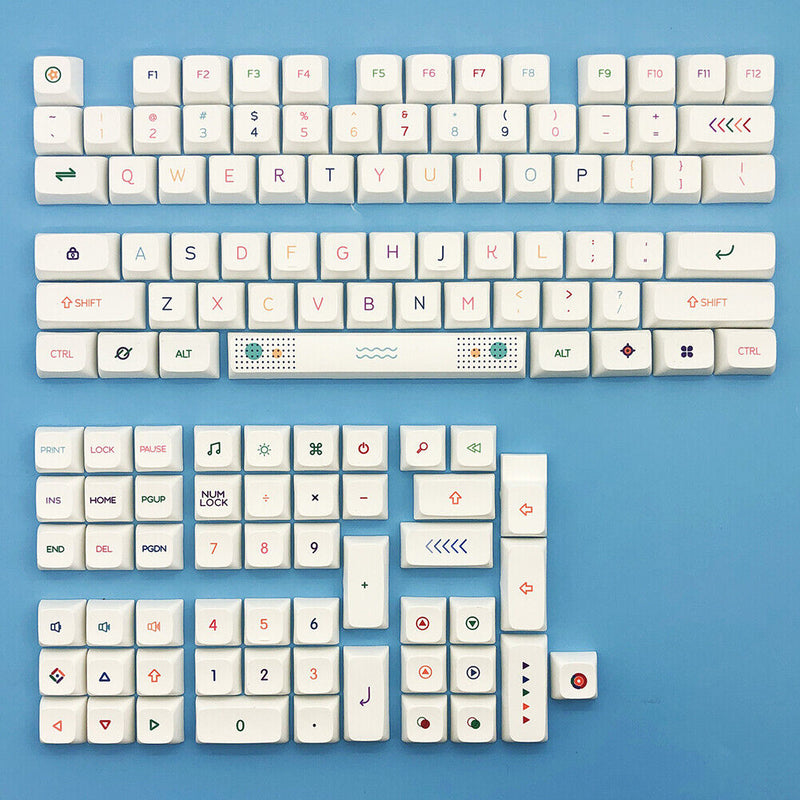127-Key Sublimation XDA Neon Mechanical Keyboard Keycap Set for MX Switch