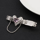 Hairpins No Bend Simple Bangs Clip Pink Love Heart Hair Clip Metal Sweet Cool