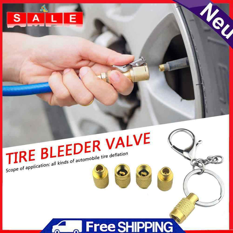Offroad Tire Emptying Keychain Solid Brass Tire Air Drain Tool