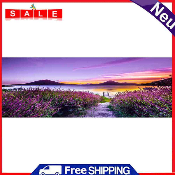 Lakeside Flower 5D DIY Diamond Painting Full Round Drill Embroidery Arts Picture