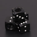 4pcs Dice Style Car Tire Wheel Tyre Caps Valve Stem Dust Covers (Black) Newly