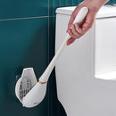 Wall Mounted Toilet Brush with Holder Long Handle Bathroom Cleaner (White) Newly