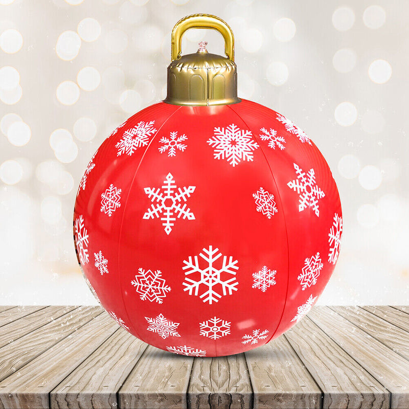#A 60cm PVC Inflatable Christmas Ball Hanging Tree Door Wall Ornament Balloon De