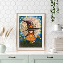 Hand Painted Little Witch Paint By Number DIY Frameless Oil Picture Home Decor