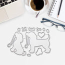 Adorable Dog Metal Cutting Template Card Making Stencil Decoration O7Q2