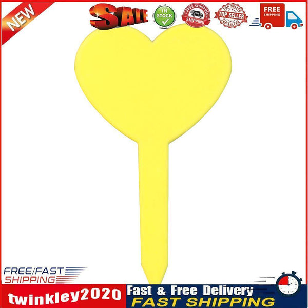 100pcs Plant Markers Garden Vegetable Heart Shape Tag Yard Label (Yellow) Newly