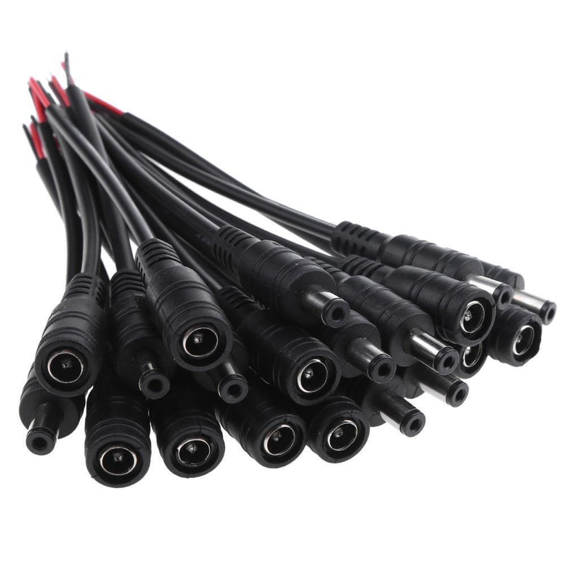10pcs 5.5x2.1 DC Male/Female Plug Cable Connector for LED Strip Light (B) Newly