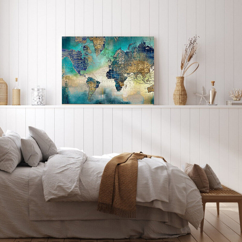 Map Abstract Oil Paint By Numbers DIY Picture Hand Painted Wall Art Craft G