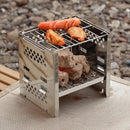 Outdoor Barbecue Mini Stainless Steel Firewood Stove Grill Camping Accessories