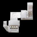 10Pcs 10mm RGB 4 Pin L Shape 90 Degree Solderless Connectors For 5050 12V LED