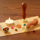 Retro Plant Series Yellow Pear Handle Document Sealing Wax Seal Stamp Post Decor
