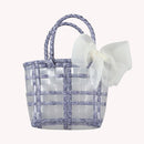 Woven Beach Basket Bag PVC Clear Women Kid Vegetable Fruit Handbag (Purple)