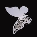 50 Pcs Butterfly Place Escort Wine Glass Paper Card for Wedding Party White