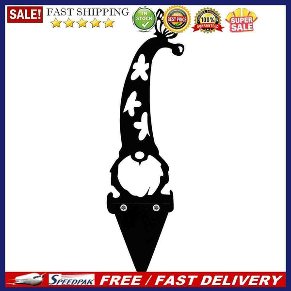 Metal Black Tree Trunk Gnome Lawn Stakes Yard Art Outdoor Home Garden Decorat