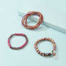 Ladies Beach Style Jewelry Multi Layers Beaded Alloy Bracelet Layered Pendant