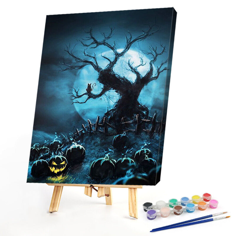 DIY Paint By Number Kit Blue Terror Abstract Acrylic Paint Decor Art Craft Gift