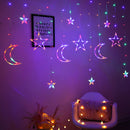 #A 138LED Solar Moon Star Lights 8 Modes Window Curtain Ramadan Home Party Light