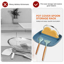 Silicone Utensil Rest with Drip Pad Cloud Rack with Pot Lid Holder (Yellow)