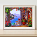 Frameless Painting By Numbers European Style Bay DIY Handmade Drawing On Canvas