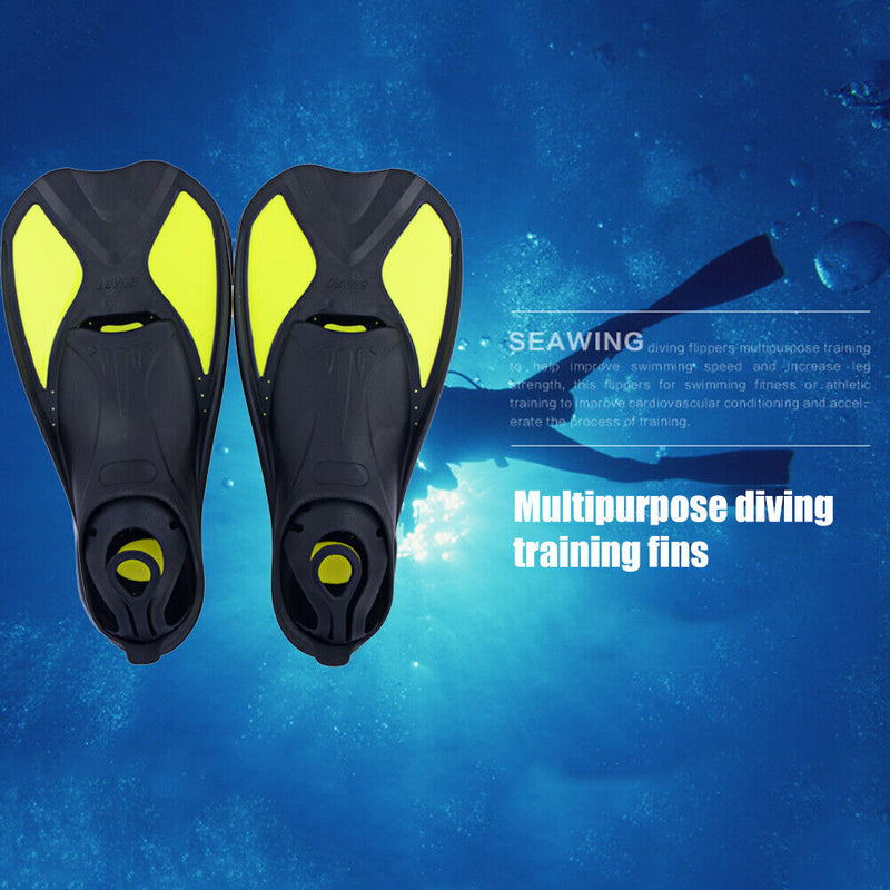 Diving Swimming Fins Adults Flexible Submersible Foot Flippers (Yellow S) Newly