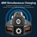 Dual USB QC3.0 48W Car Charger Mobile Phone Fast Charging Adapter (Black) Newly