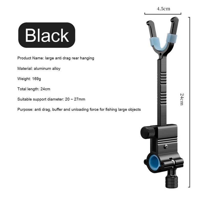 Adjustable Fishing Rod Bracket Aluminum Alloy Fishing Pole Locker (Black) Newly