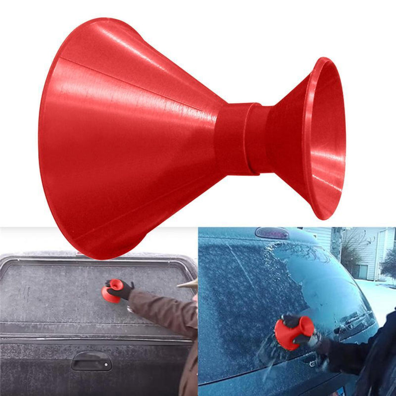 Magic Snow Remover Funnel Outdoor Cone Shaped Car Window Ice Scraper (Red Newly